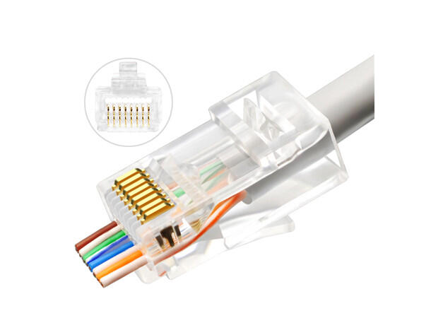 LinkIT Easy RJ45 Cat.6 UTP 100 pcs box 50µ Yellowl contacts for 23 - 24 AWG cab