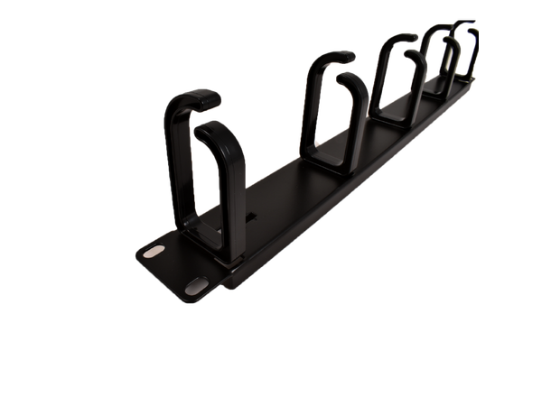 LinkIT cable guide 19" 1U 5 Rings Black Cable holder | plastic | ex screw