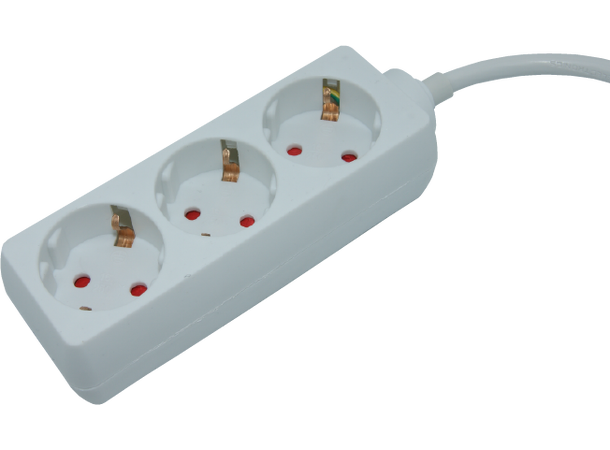 Elivi Powerstrip 3 Socks 3m White | Without on/off switch