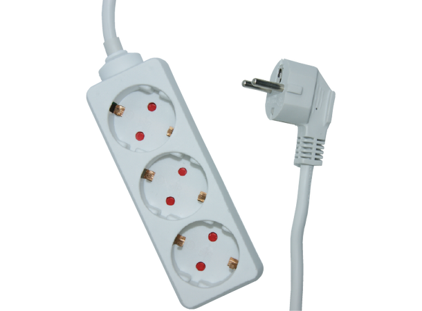 Elivi Powerstrip 3 Socks 3m White | Without on/off switch