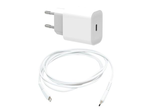 Elivi Wall Charger + USB C-Lightning 2m USB C Wall Charger + 2m White Cable