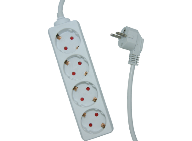 Elivi Powerstrip 4 Socks 3m White | Without on/off switch
