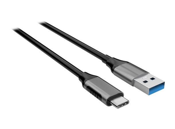 Elivi USB A to C cable 1m Black/Space Grey| 5gbps/3A
