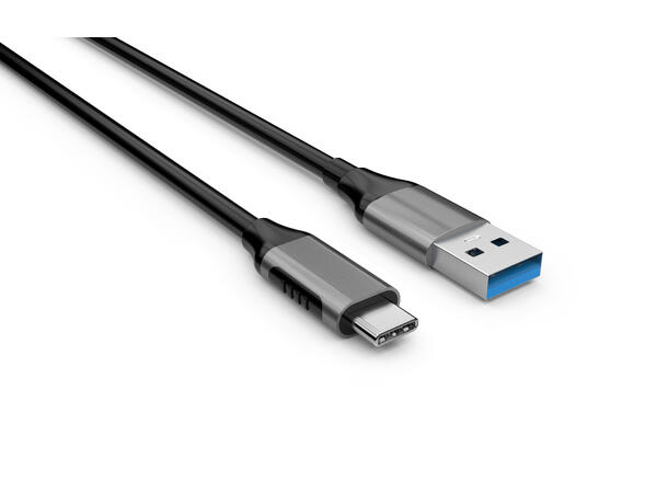 Elivi USB A to C cable 2 m Black/Space Grey| 5gbps/3A