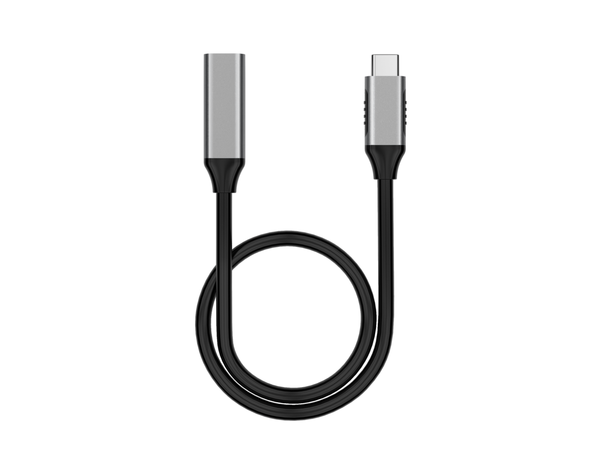 Elivi USB C - C extension cable 0|7m M/F| Black/Space Grey| 10gbps/100W