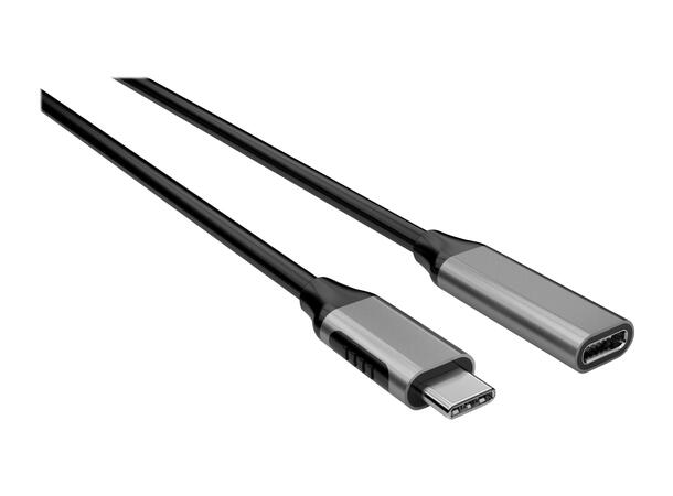 Elivi USB C - C extension cable 0|7m M/F| Black/Space Grey| 10gbps/100W