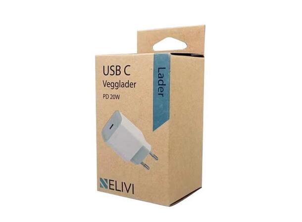Elivi USB C Wall Charger PD DC 5V/3A| 9V/2.22A| 12V/1.67A| 20W