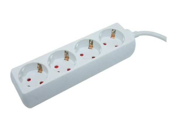 Elivi Powerstrip 4 Socks 5m White | Without on/off switch