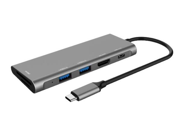 Elivi UltraSlim USB C Docking 6 in 1 MultiPort Adapter HUB| SpaceGrey