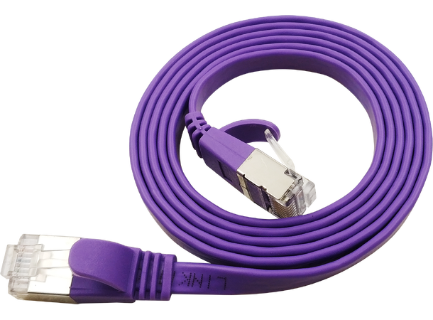 LinkIT U/FTP Cat.6A Flat Purple 0.2m Patch | PVC | 1|85x6mm | 32AWG