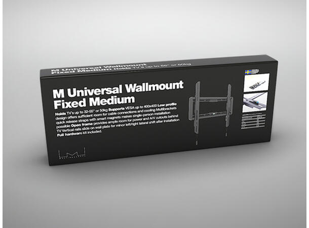 Multibrackets Universal Wallmount Fixed Medium Black