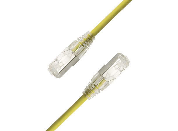 LinkIT F/UTP SlimPatch Cat.6a yellow 5m AWG 28 | LSZH | Snagless | OD 4.7mm