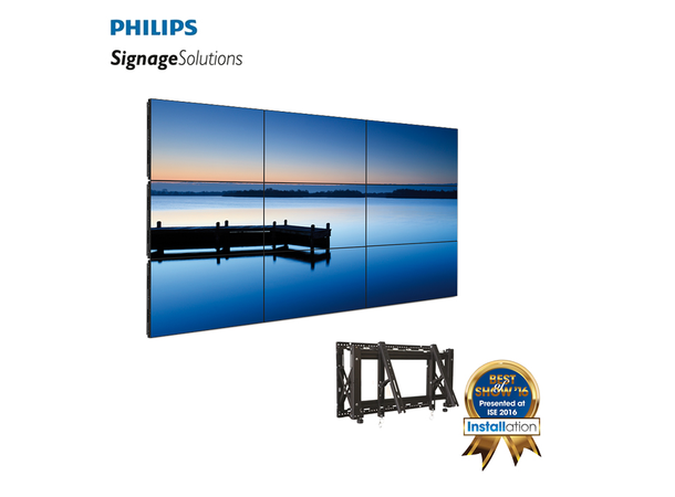 Philips X-Line 55" VideoWall m/ Pop-out Leveres med Edbak VideoWall Popout mount