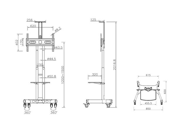 Multibrackets Public Floorstand Basic 15 0 incl shelf & camera holder
