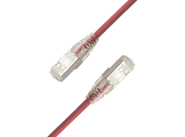 LinkIT F/UTP SlimPatch Cat.6a red 1m AWG 28 | LSZH | Snagless | OD 4.7mm