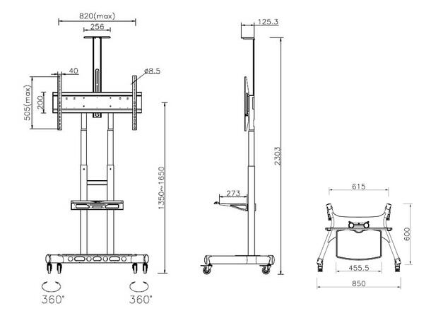 Multibrackets Public Floorstand Basic 18 0 incl shelf & camera holder