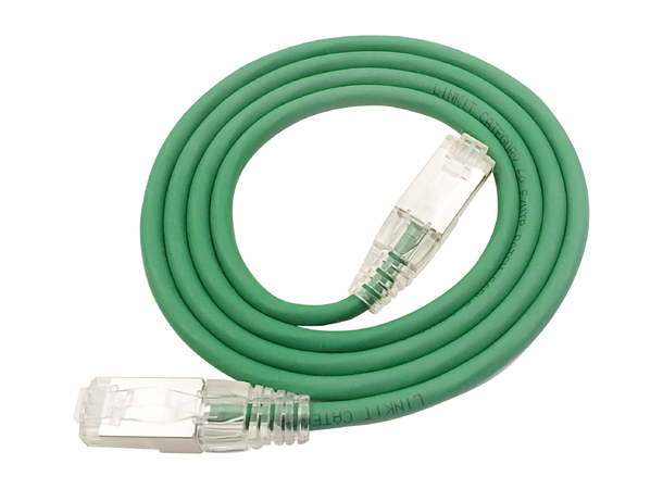 LinkIT F/UTP SlimPatch Cat.6a green 3m AWG 28 | LSZH | Snagless | OD 4.7mm