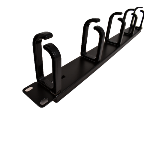 LinkIT cable guide 19" 1U 5 Rings Black Cable holder | plastic | ex screw
