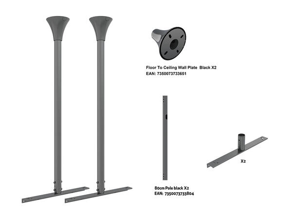 Multibrackets Pro Series - Enclosure Flo or to Ceiling Kit 49-65" Black