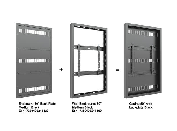 Multibrackets Pro Series - Enclosure 50" Back Plate Medium Black