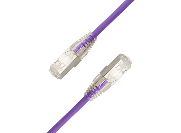 LinkIT F/UTP SlimPatch Cat.6a purple 0.3 AWG 28 | LSZH | Snagless | OD 4.7mm