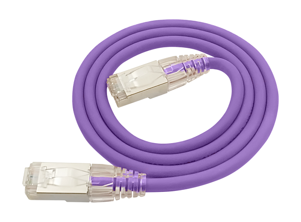 LinkIT F/UTP SlimPatch Cat.6a purple 5m AWG 28 | LSZH | Snagless | OD 4.7mm