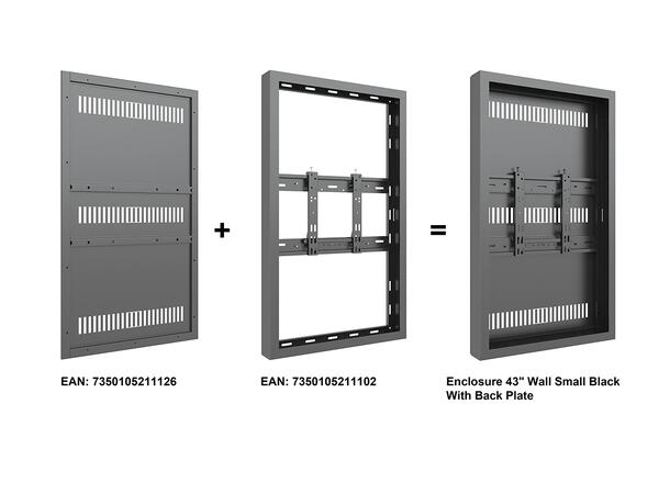 Multibrackets Pro Series - Enclosure 43" Wall Small Black