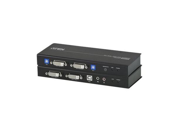Aten KVM Extender USB CE604 Dual-DVI-D | RS-232 | Audio | 60m