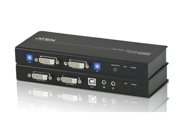Aten KVM Extender USB CE604 Dual-DVI-D | RS-232 | Audio | 60m