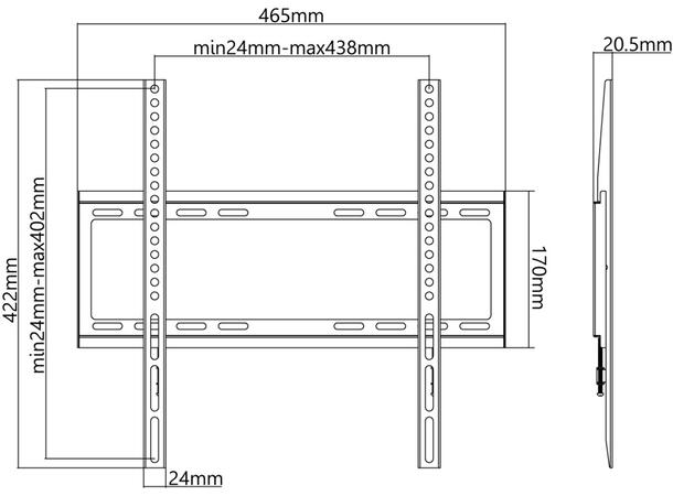 Goobay Wallmount Basic medium Black | 400x400 | 35Kg | 32"-55"