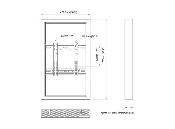 Multibrackets Pro Series - Enclosure 32" Wall Small Black